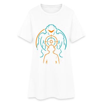 Mecha Gamer, Viseur de Jeu - Robe T-shirt Femme - blanc - Devant