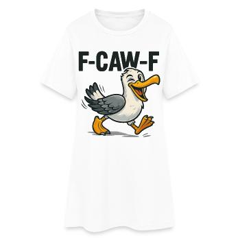 Drôle de mouette qui dit : F caw f - Robe T-shirt Femme - blanc - Devant