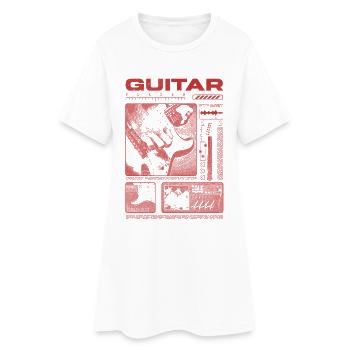 Guitar Player Rock Guitarist Streetwear Musician - Women’s T-Shirt Dress - white - Front
