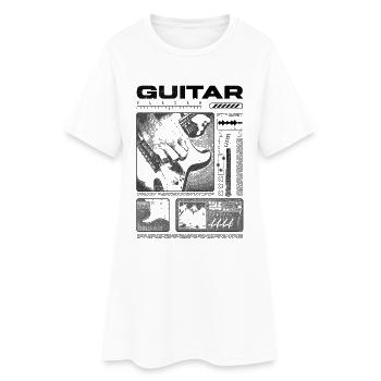 Guitar Player Rock Guitarist Streetwear Musician - Women’s T-Shirt Dress - white - Front