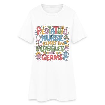 Pediatric Nurse Expert In Giggles And Child Care - Frauen T-Shirt-Kleid - Weiß - Vorne