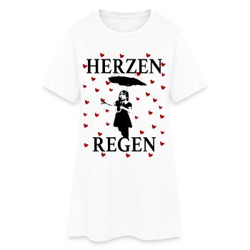 Parapluie de fille Heart Rain Amour romantique Design artistique - Robe T-shirt Femme - blanc - Devant