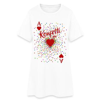 Costume de confettis Heart Ace | Déguisement de carnaval - Robe T-shirt Femme - blanc - Devant