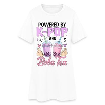 Propulsé par K Pop et Boba Tea - Robe T-shirt Femme - blanc - Devant