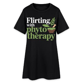 Herboriste flirtant avec un professionnel de la phytothérapie - Robe T-shirt Femme - noir - Devant