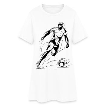 Fußballspieler Zeichnung - Frauen T-Shirt-Kleid - Weiß - Vorne