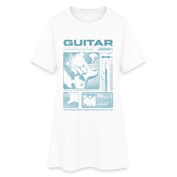 Guitar Player Rock Guitarist Streetwear Musician - Women’s T-Shirt Dress - white - Front