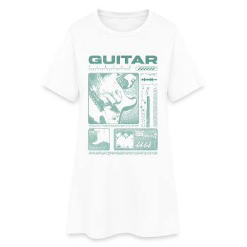 Guitar Player Rock Guitarist Streetwear Musician - Women’s T-Shirt Dress - white - Front