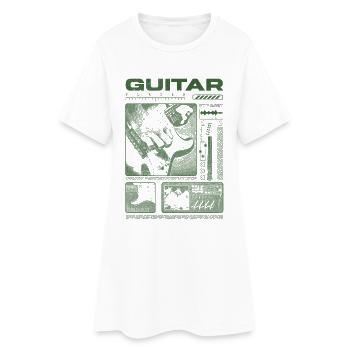 Guitar Player Rock Guitarist Streetwear Musician - Women’s T-Shirt Dress - white - Front