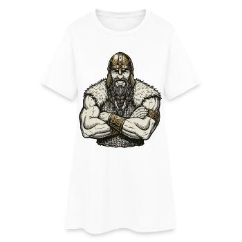 Légende viking viking marin Odin Raven Fighter - Robe T-shirt Femme - blanc - Devant