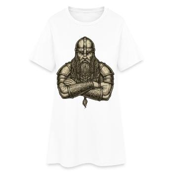 Légende viking viking marin Odin Raven Fighter - Robe T-shirt Femme - blanc - Devant