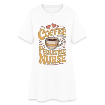 Pediatric Nurse Coffee Children Nurse Coffee Lover - Frauen T-Shirt-Kleid - Weiß - Vorne
