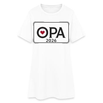 OPA 2026 Stolzer Großvater Ankündigung - Frauen T-Shirt-Kleid - Weiß - Vorne