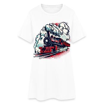 Locomotive à vapeur - Robe T-shirt Femme - blanc - Devant
