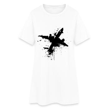 Dessin d’avion - Robe T-shirt Femme - blanc - Devant