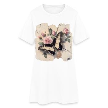 Papillon - Robe T-shirt Femme - blanc - Devant