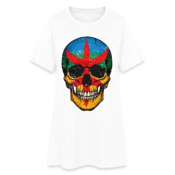 Crâne coloré  de drapeau Berbère - berber skull - Robe T-shirt Femme - blanc - Devant