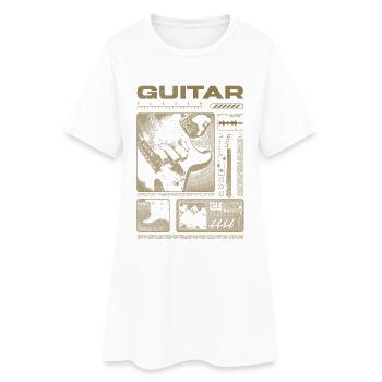 Guitar Player Rock Guitarist Streetwear Musician - Women’s T-Shirt Dress - white - Front