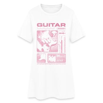 Guitar Player Rock Guitarist Streetwear Musician - Women’s T-Shirt Dress - white - Front
