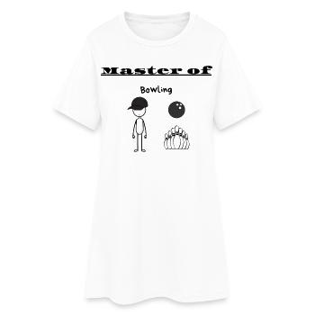 Meister des Bowlings - Frauen T-Shirt-Kleid - Weiß - Vorne