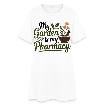 Herbalist My Garden Is My Pharmacy Professional  - Women’s T-Shirt Dress - white - Front