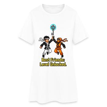 Niveau des meilleurs amis débloqué Pixel Ninjas - Robe T-shirt Femme - blanc - Devant