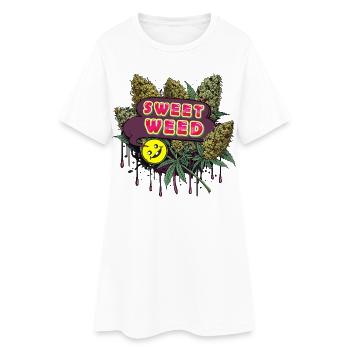 Sweet Weed - Women’s T-Shirt Dress - white - Front