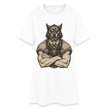 Wikinger Viking Legende Seemann Odin Rabe Kämpfer - Frauen T-Shirt-Kleid - Weiß - Vorne