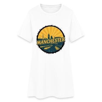 Insigne du canal vintage de la Skyline de la ville de Manchester - Robe T-shirt Femme - blanc - Devant