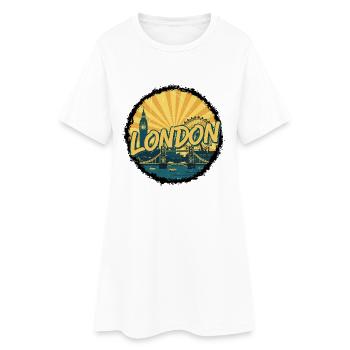 Insigne rétro du London City Skyline Tower Bridge - Robe T-shirt Femme - blanc - Devant