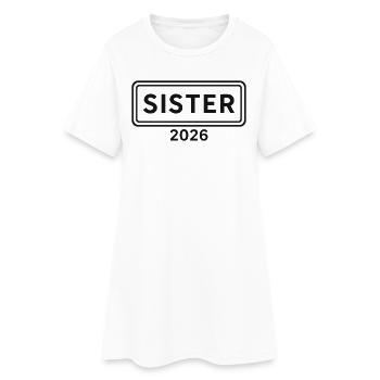 Annonce de la Grande Sœur 2026 - Robe T-shirt Femme - blanc - Devant