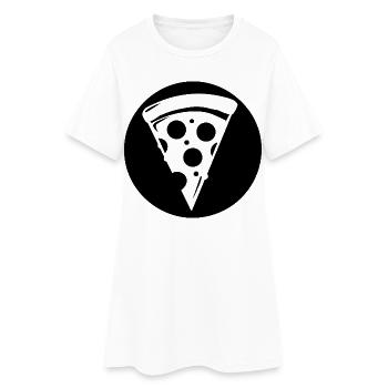 Tranche de pizza - Robe T-shirt Femme - blanc - Devant