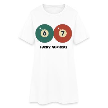 67 Numéros Porte-Bonheur - Billard de billard Vintage Design - Robe T-shirt Femme - blanc - Devant