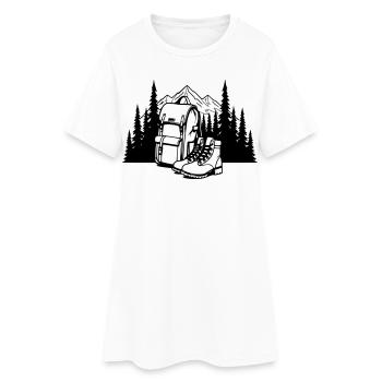 Absolut schwarz, wo alles anfängt - Frauen T-Shirt-Kleid - Weiß - Vorne