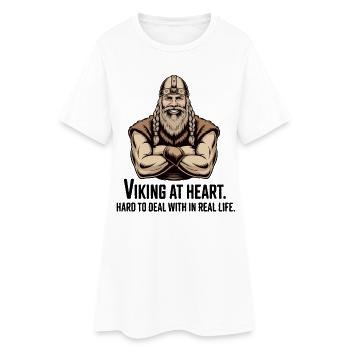 Légende viking viking marin Odin Raven Fighter - Robe T-shirt Femme - blanc - Devant