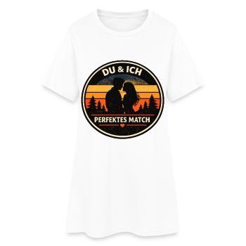 Look de partenaire parfait You & Me - Robe T-shirt Femme - blanc - Devant