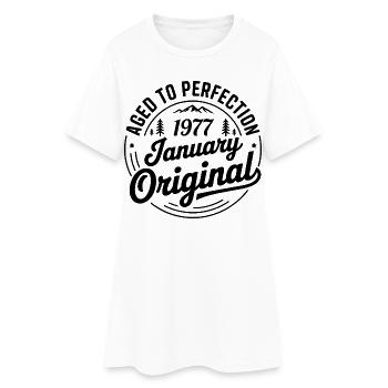 janvier 1977 – Légende des sommets et montagnes - Robe T-shirt Femme - blanc - Devant