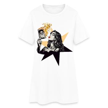 Femme feu 1 - Robe T-shirt Femme - blanc - Devant