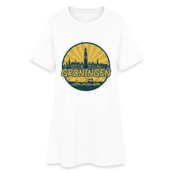 Insigne vintage de la Skyline de la ville de Groningen - Robe T-shirt Femme - blanc - Devant