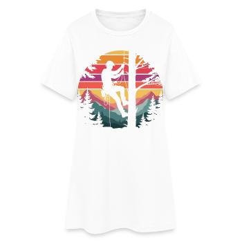 Grimpeurs dans la forêt du couchant de soleil - Robe T-shirt Femme - blanc - Devant