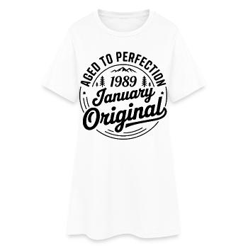 janvier 1989 – Légende des sommets et montagnes - Robe T-shirt Femme - blanc - Devant