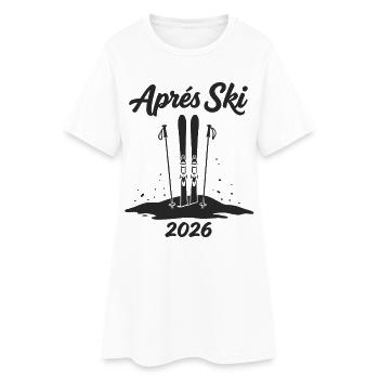 APRES SKI 2026 Fête de Piste d’Hiver - Robe T-shirt Femme - blanc - Devant