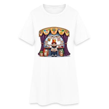Magie du Marché : Le Marchand de la Coupe - Robe T-shirt Femme - blanc - Devant