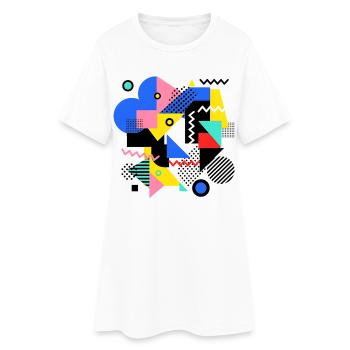Pop Art de l’explosion géométrique des couleurs - Robe T-shirt Femme - blanc - Devant