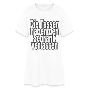 The cups have left the cupboard! - Women’s T-Shirt Dress - white - Front