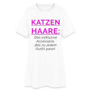 CAT HAIR - Accessory that goes with any outfit - Women’s T-Shirt Dress - white - Front