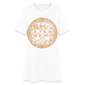 Mandala drôle de canards au crochet pour les amateurs de crochet - Robe T-shirt Femme - blanc - Devant