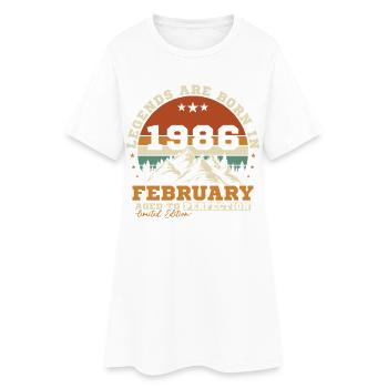 Février 1986 Vintage Retro Cadeau d'anniversaire - Robe T-shirt Femme - blanc - Devant