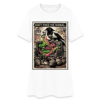 Ne nourrissez pas la critique de Signal Media - Robe T-shirt Femme - blanc - Devant