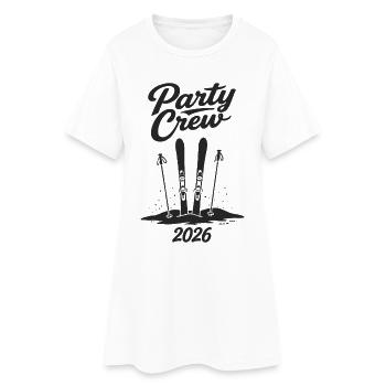 Party Crew 2026 Skiing Après-Ski Group - Women’s T-Shirt Dress - white - Front